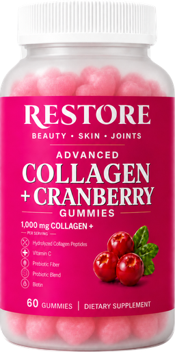 RESTORE Collagen + Cranberry Gummies bottle